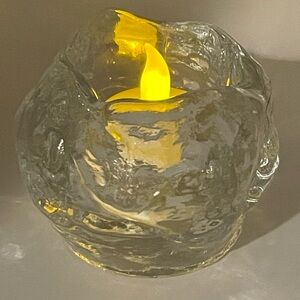 Austrian Crystal Tealight Holder, “Snowball” Style, Over 24% Crystal